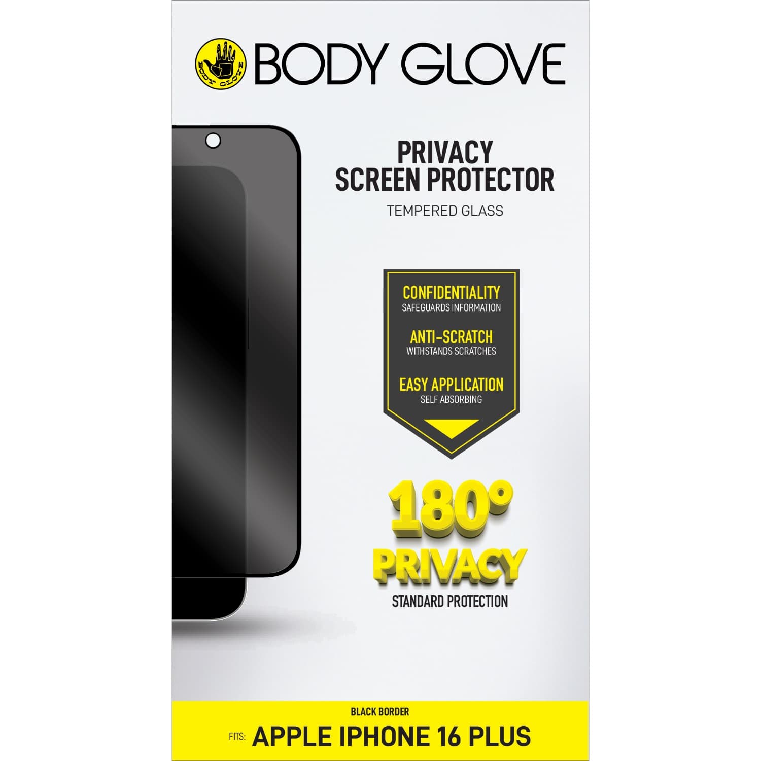 Body Glove Privacy Tempered Glass Screen Protector - Apple iPhone 16 Plus / iPhone 15 Plus