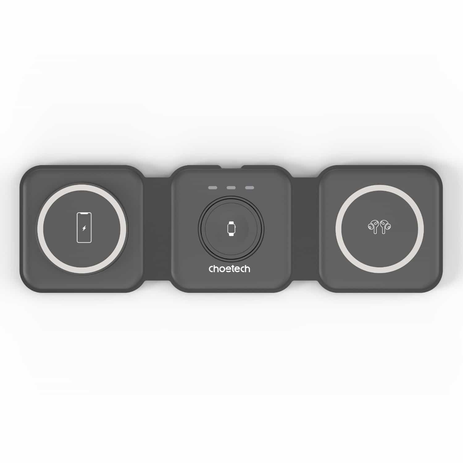 Choetech Foldable 3-in-1 Magnetic Wireless Travel Charger T588-F 15W