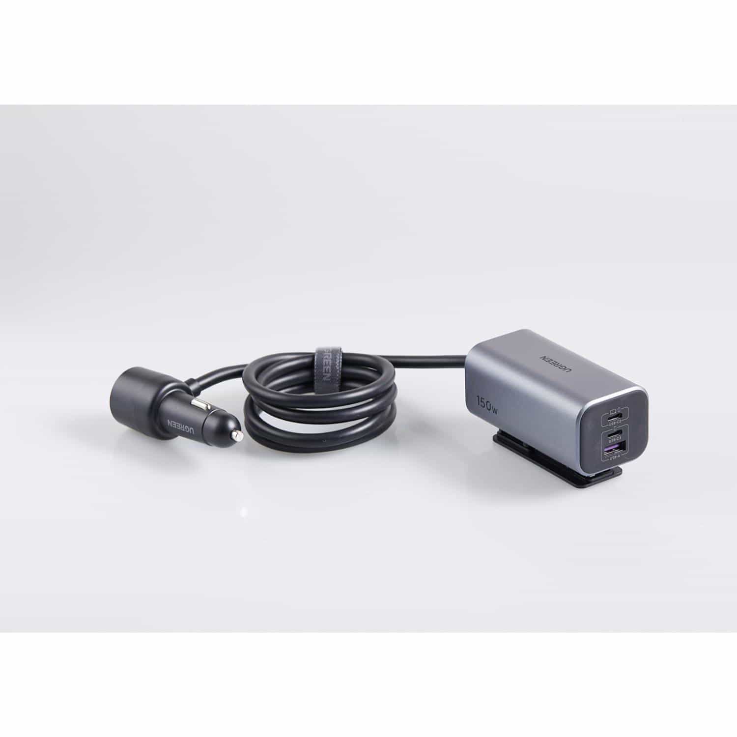 UGREEN GaN 4 Port Car Charger 150W - Grey &