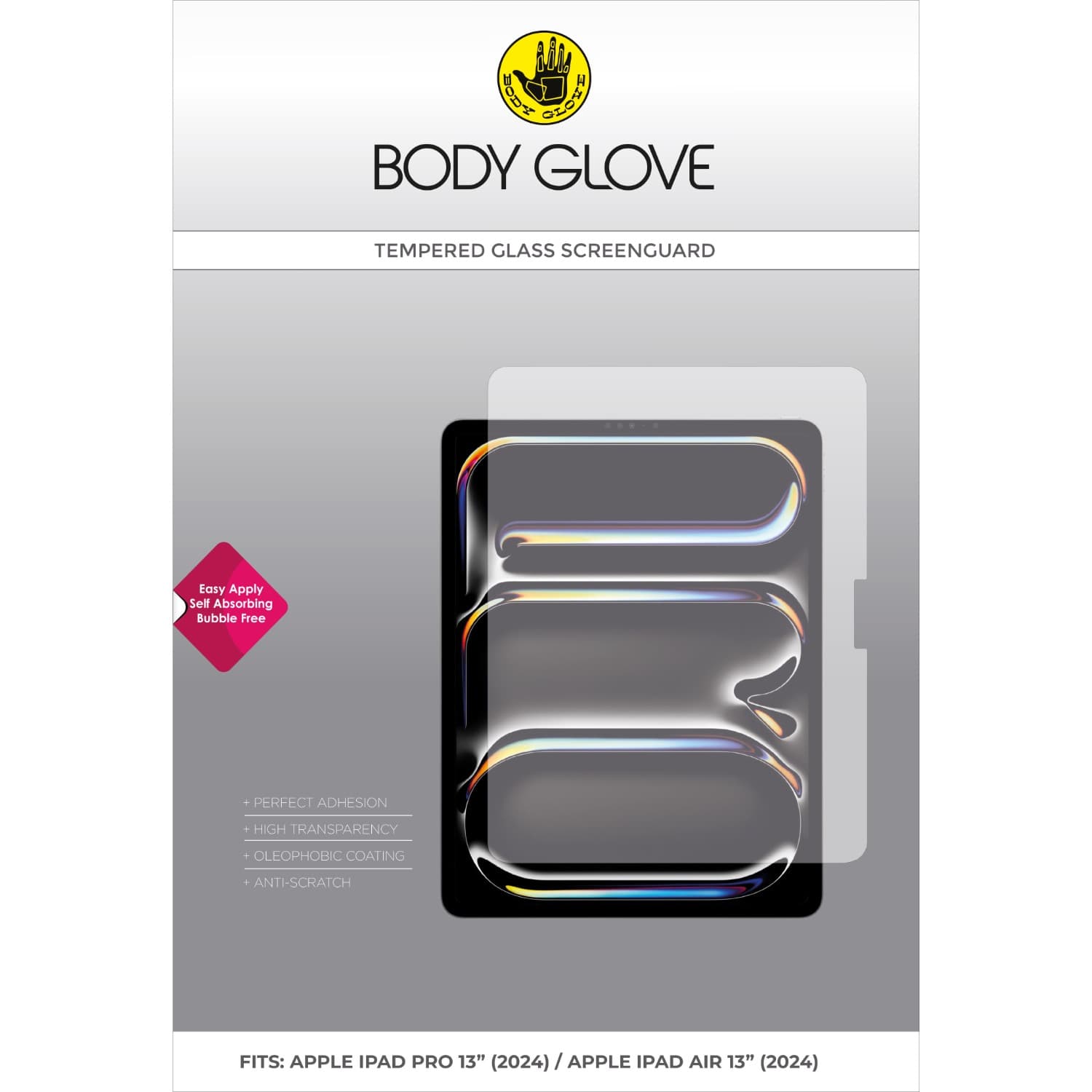 Body Glove Tempered Glass Screen Protector - Apple iPad Air 13 (2024-2026) / iPad Pro 13 (2024) - Clear