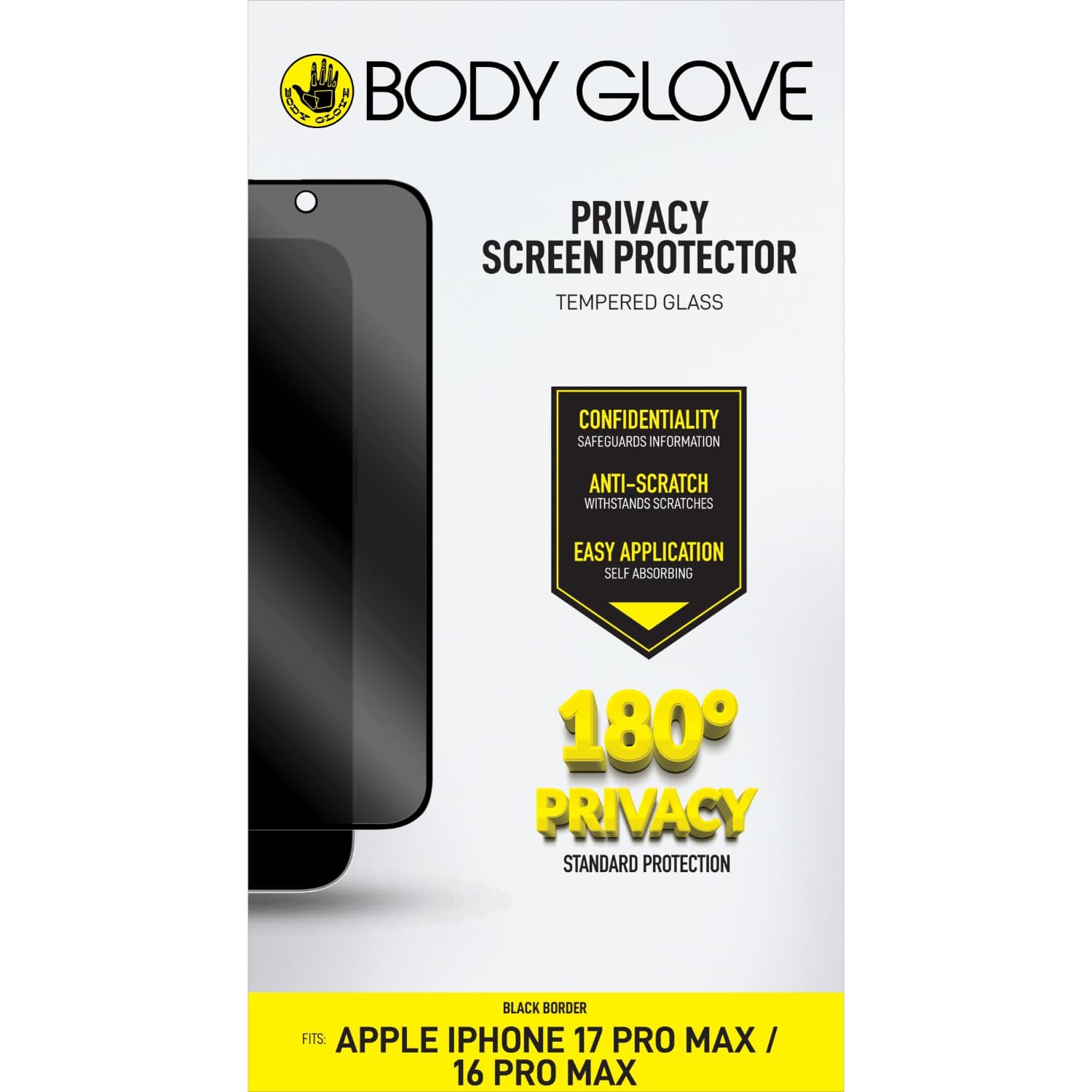 Body Glove Privacy Tempered Glass Screen Protector - Apple iPhone 17 Pro Max/16 Pro Max